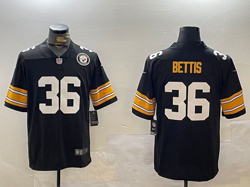 Men Pittsburgh Steelers #36 Bettis Black 2024 Nike Limited NFL Jersey style 12161